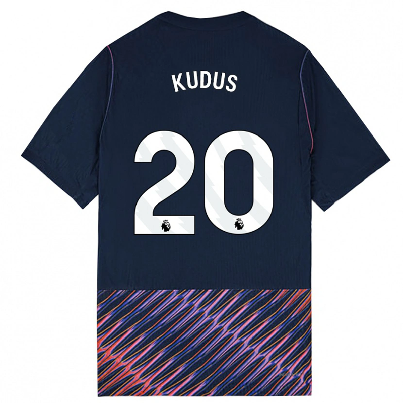 Danxen Homme Maillot Mohammed Kudus #20 Bleu Royal Blanc Tenues Extérieur 2026/27 T-Shirt