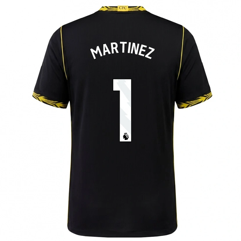 Danxen Homme Maillot Emiliano Martínez #1 Noir Jaune Tenues Extérieur 2026/27 T-Shirt