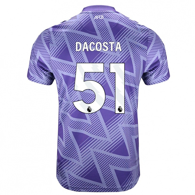 Danxen Homme Maillot Malcom Dacosta González #51 Palevioletred Blanc Tenues Extérieur 2026/27 T-Shirt