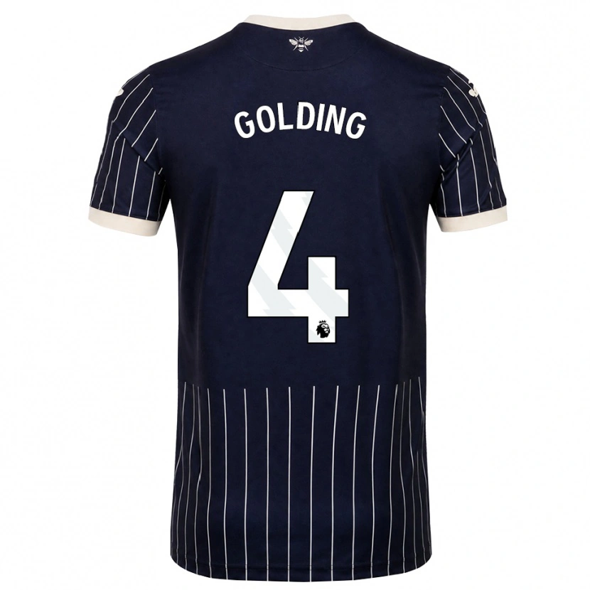 Danxen Homme Maillot Aidan Golding #4 Noir Blanc Tenues Extérieur 2026/27 T-Shirt