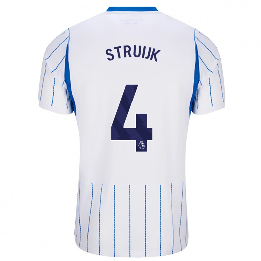 Danxen Homme Maillot Pascal Struijk #4 Dodgerblue Blanc Tenues Extérieur 2026/27 T-Shirt