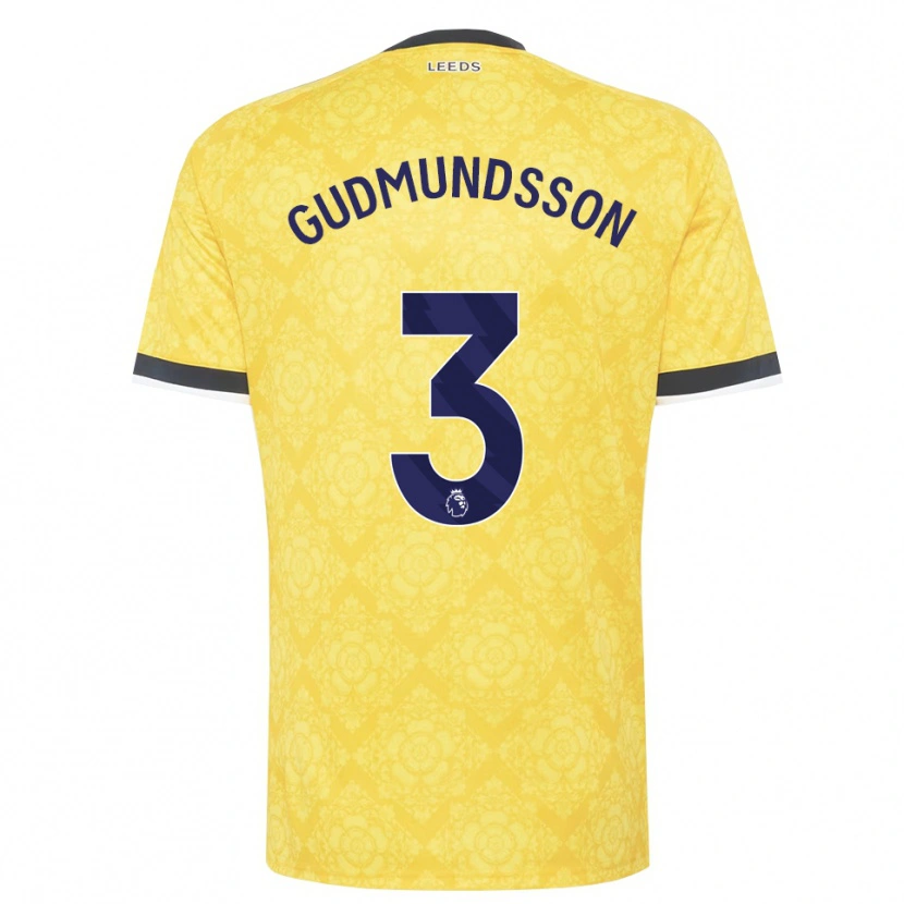 Danxen Homme Maillot Gabriel Gudmundsson #3 Jaune Blanc Noir Tenues Extérieur 2026/27 T-Shirt