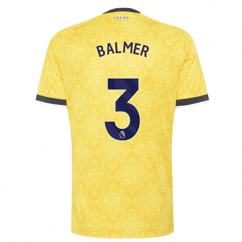 Danxen Homme Maillot Liam Balmer #3 Jaune Blanc Noir Tenues Extérieur 2026/27 T-Shirt