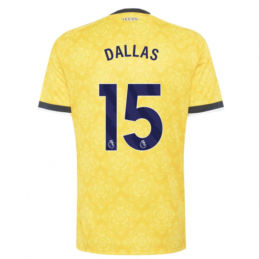 Danxen Homme Maillot Stuart Dallas #15 Jaune Blanc Noir Tenues Extérieur 2026/27 T-Shirt