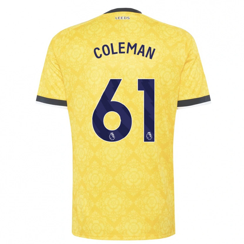 Danxen Homme Maillot Cian Coleman #61 Jaune Blanc Noir Tenues Extérieur 2026/27 T-Shirt