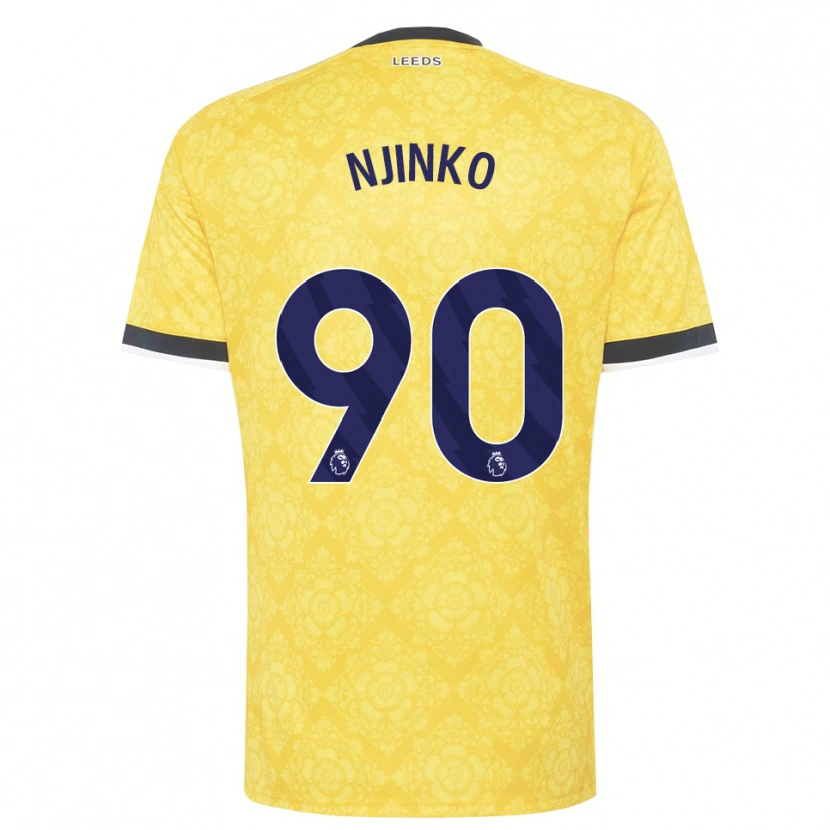 Danxen Homme Maillot Carrick Njinko #90 Jaune Blanc Noir Tenues Extérieur 2026/27 T-Shirt