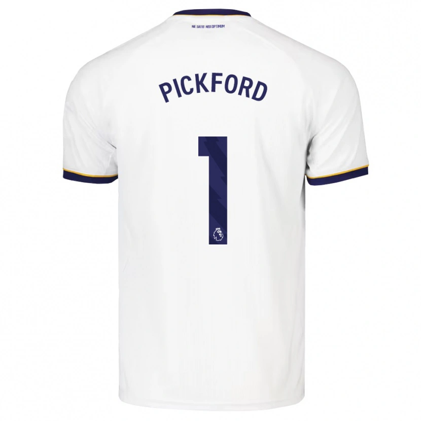 Danxen Homme Maillot Jordan Pickford #1 Midnightblue Blanc Jaune Tenues Extérieur 2026/27 T-Shirt