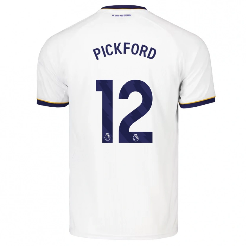 Danxen Homme Maillot Jordan Pickford #12 Midnightblue Blanc Jaune Tenues Extérieur 2026/27 T-Shirt