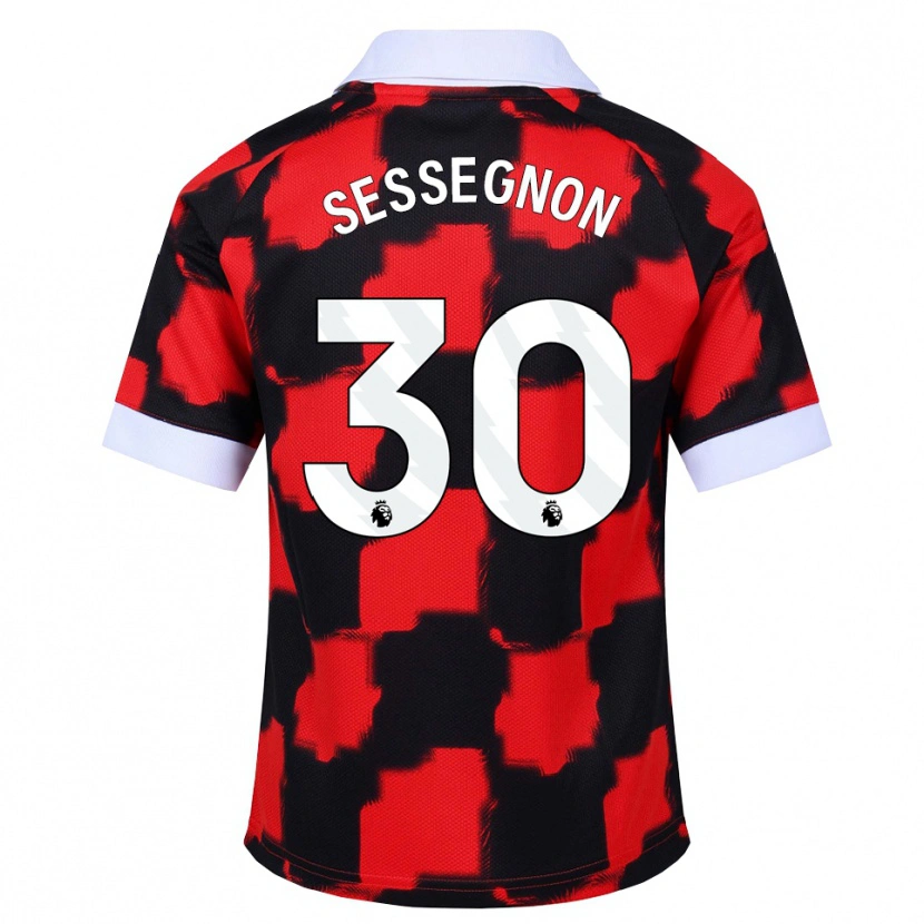 Danxen Homme Maillot Ryan Sessegnon #30 Rouge Blanc Noir Tenues Extérieur 2026/27 T-Shirt