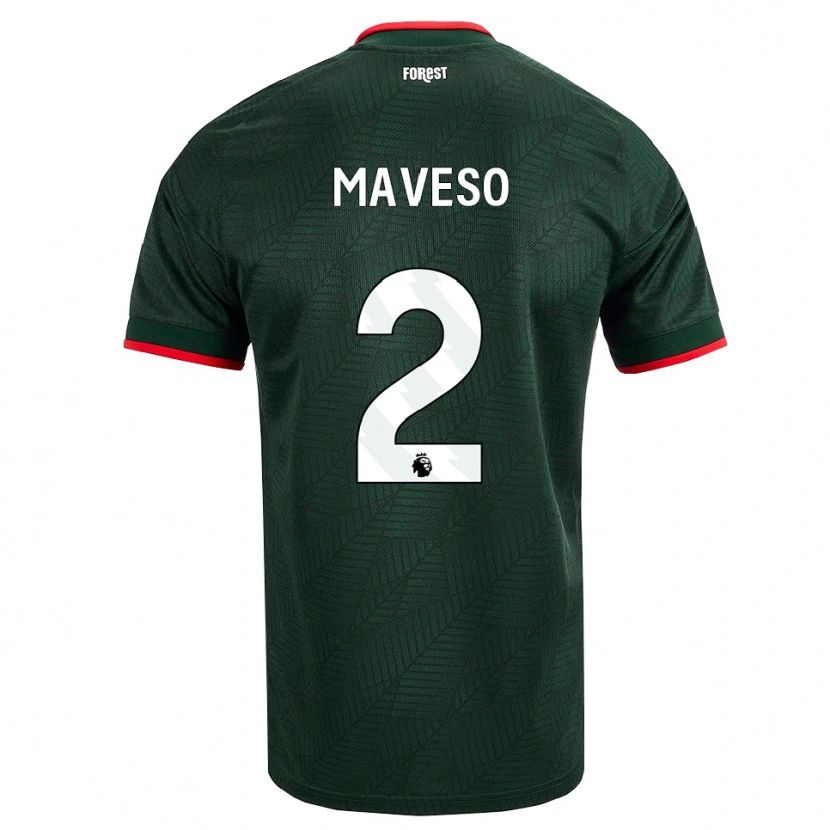 Danxen Homme Maillot Jaydon Maveso #2 Vert Foncé Rouge Tenues Extérieur 2026/27 T-Shirt