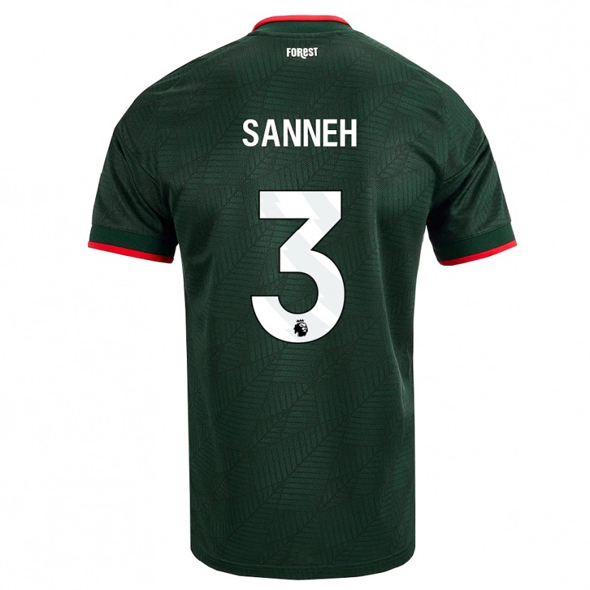 Danxen Homme Maillot Buba Sanneh #3 Vert Foncé Rouge Tenues Extérieur 2026/27 T-Shirt