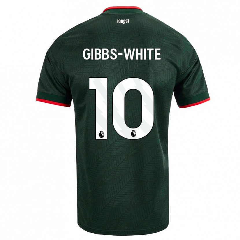 Danxen Homme Maillot Morgan Gibbs-White #10 Vert Foncé Rouge Tenues Extérieur 2026/27 T-Shirt