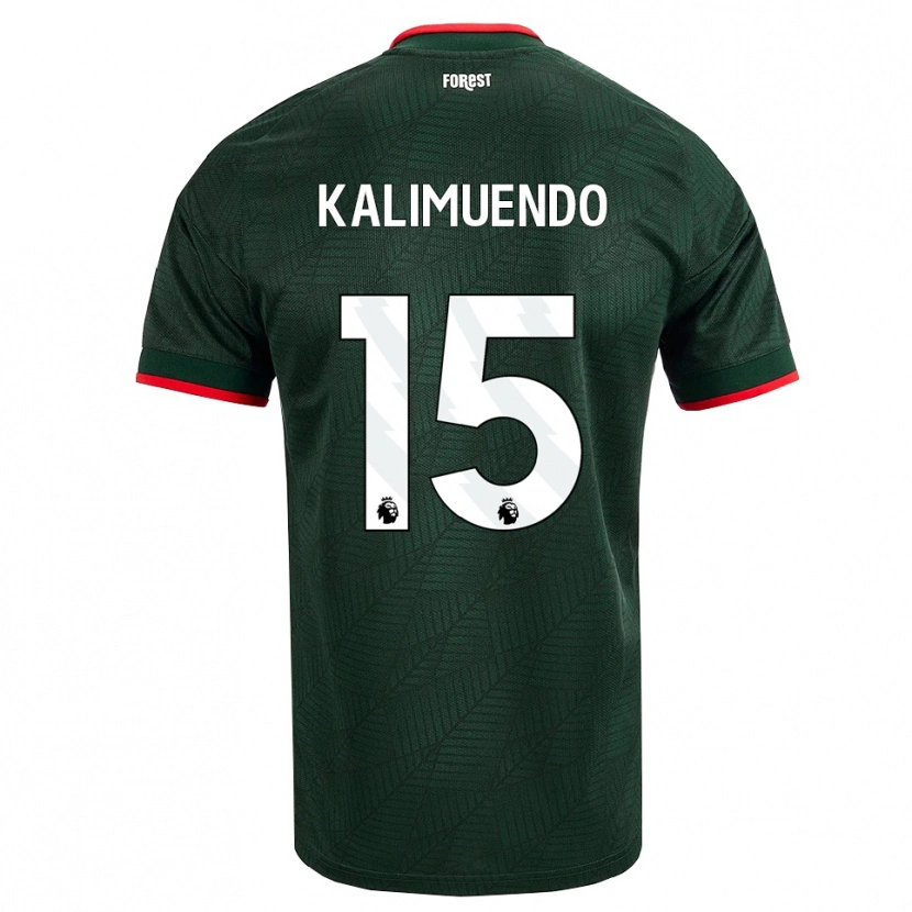 Danxen Homme Maillot Arnaud Kalimuendo #15 Vert Foncé Rouge Tenues Extérieur 2026/27 T-Shirt