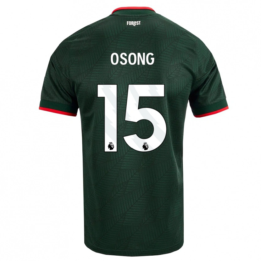 Danxen Homme Maillot Detlef Esapa Osong #15 Vert Foncé Rouge Tenues Extérieur 2026/27 T-Shirt