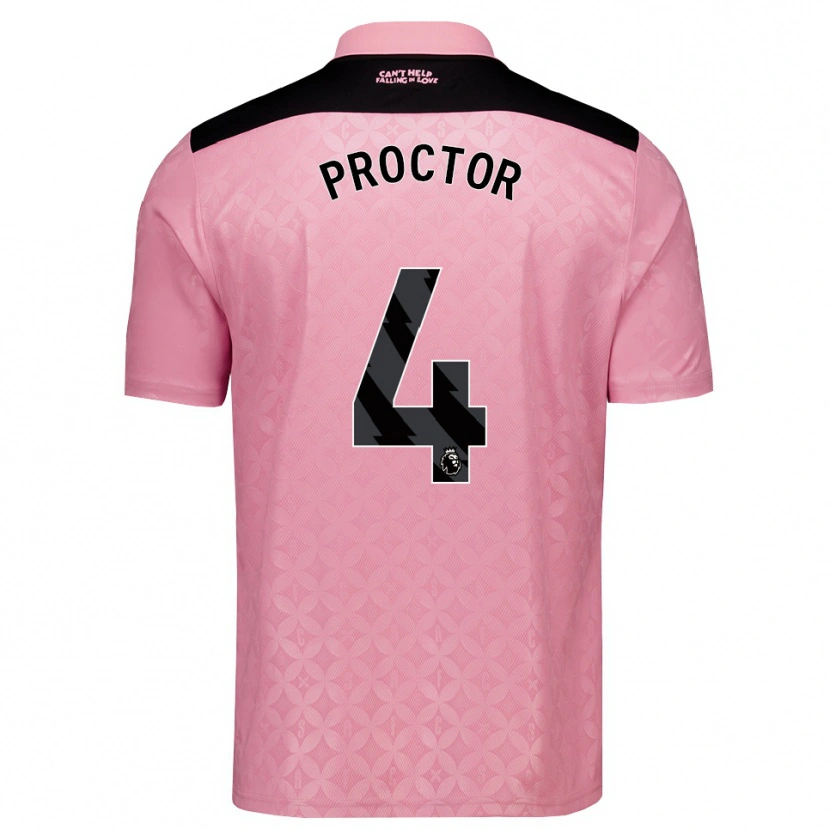 Danxen Homme Maillot Tom Proctor #4 Lightpink Noir Tenues Extérieur 2026/27 T-Shirt