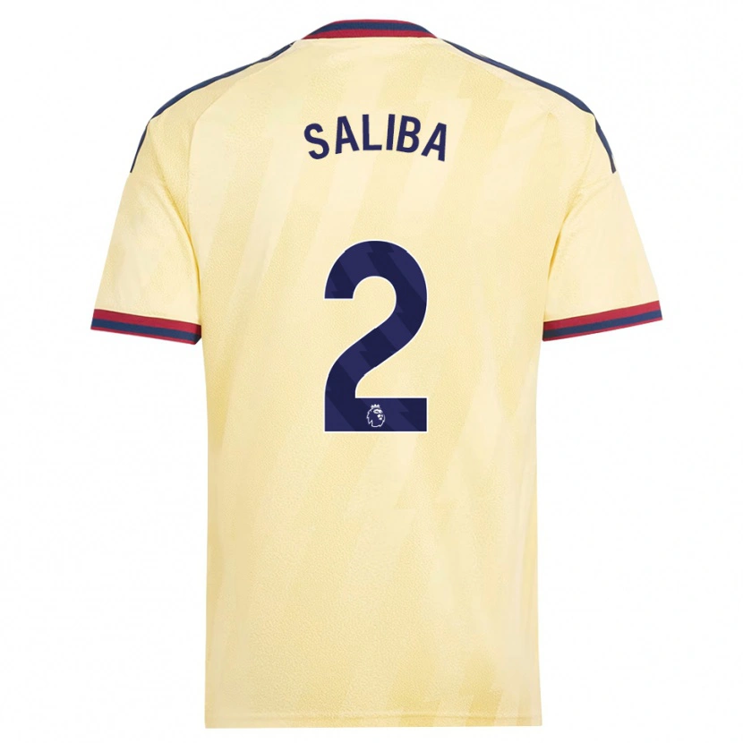Danxen Homme Maillot William Saliba #2 Jaune Clair Midnightblue Troisieme 2026/27 T-Shirt