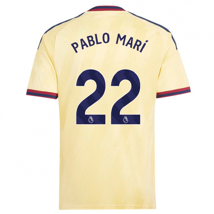 Danxen Homme Maillot Pablo Mari #22 Jaune Clair Midnightblue Troisieme 2026/27 T-Shirt