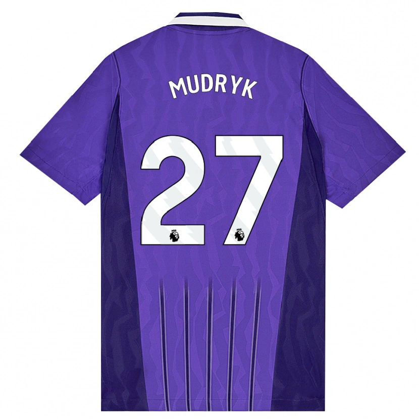 Danxen Homme Maillot Mykhaylo Mudryk #27 Violet Blanc Troisieme 2026/27 T-Shirt