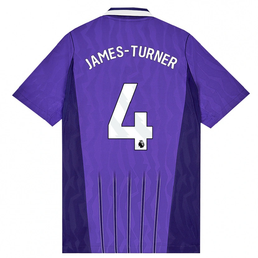 Danxen Homme Maillot Amy James-Turner #4 Violet Blanc Troisieme 2026/27 T-Shirt