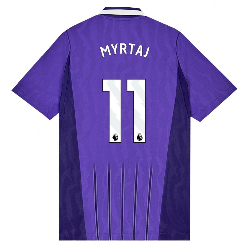 Danxen Homme Maillot Leon Myrtaj #11 Violet Blanc Troisieme 2026/27 T-Shirt