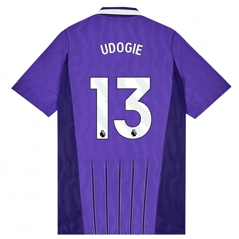 Danxen Homme Maillot Destiny Udogie #13 Violet Blanc Troisieme 2026/27 T-Shirt