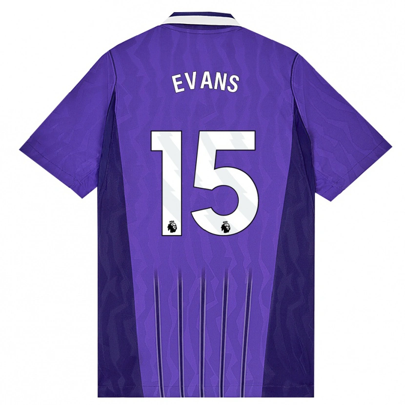 Danxen Homme Maillot Ted Evans #15 Violet Blanc Troisieme 2026/27 T-Shirt