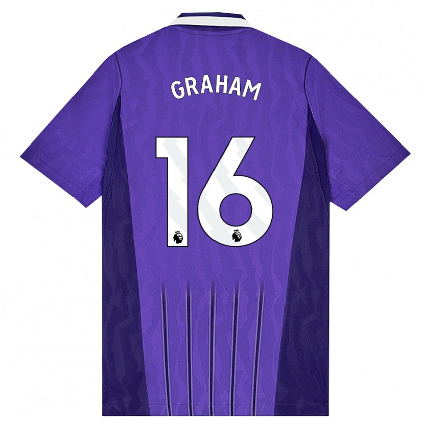 Danxen Homme Maillot Kit Graham #16 Violet Blanc Troisieme 2026/27 T-Shirt