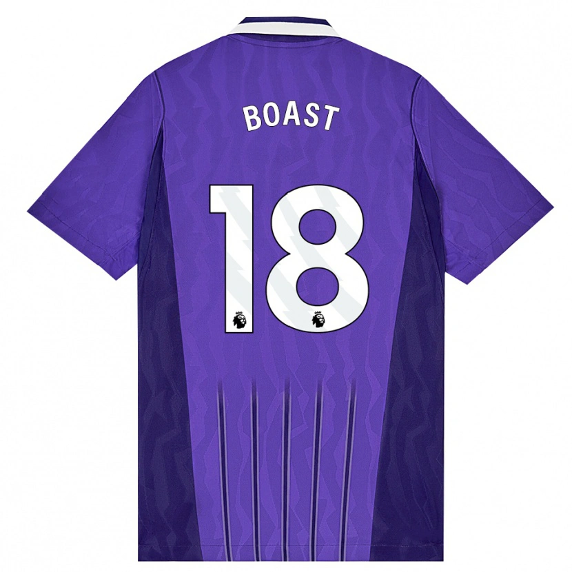 Danxen Homme Maillot Oliver Boast #18 Violet Blanc Troisieme 2026/27 T-Shirt