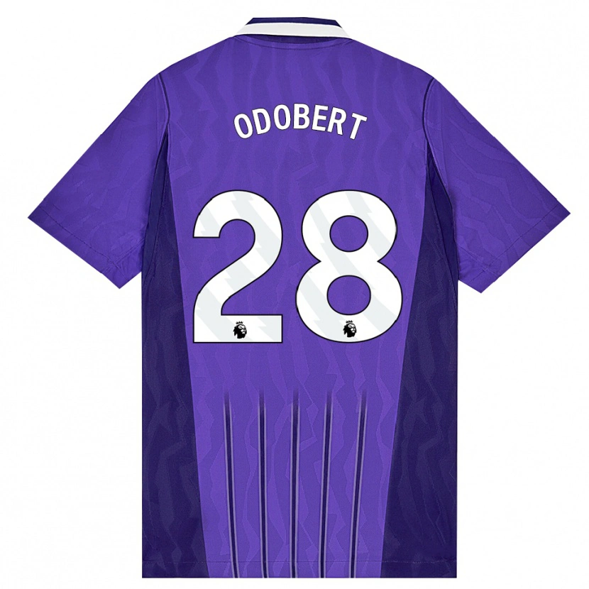 Danxen Homme Maillot Wilson Odobert #28 Violet Blanc Troisieme 2026/27 T-Shirt