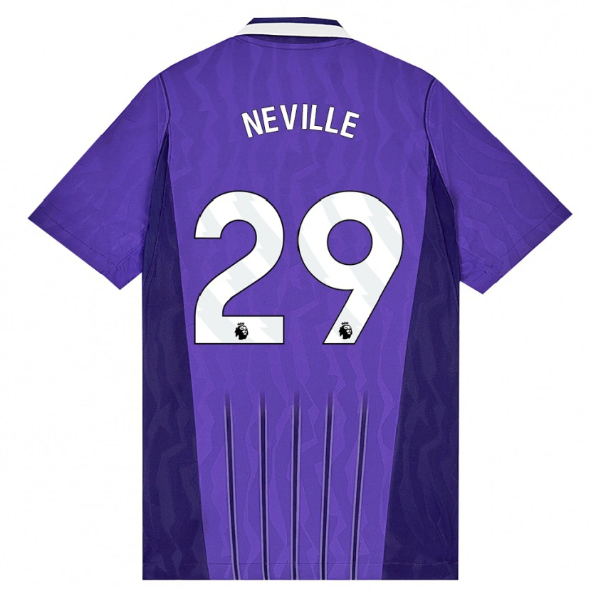 Danxen Homme Maillot Ashleigh Neville #29 Violet Blanc Troisieme 2026/27 T-Shirt