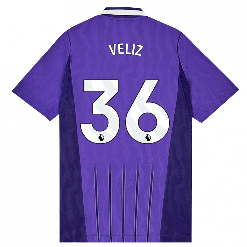 Danxen Homme Maillot Alejo Véliz #36 Violet Blanc Troisieme 2026/27 T-Shirt