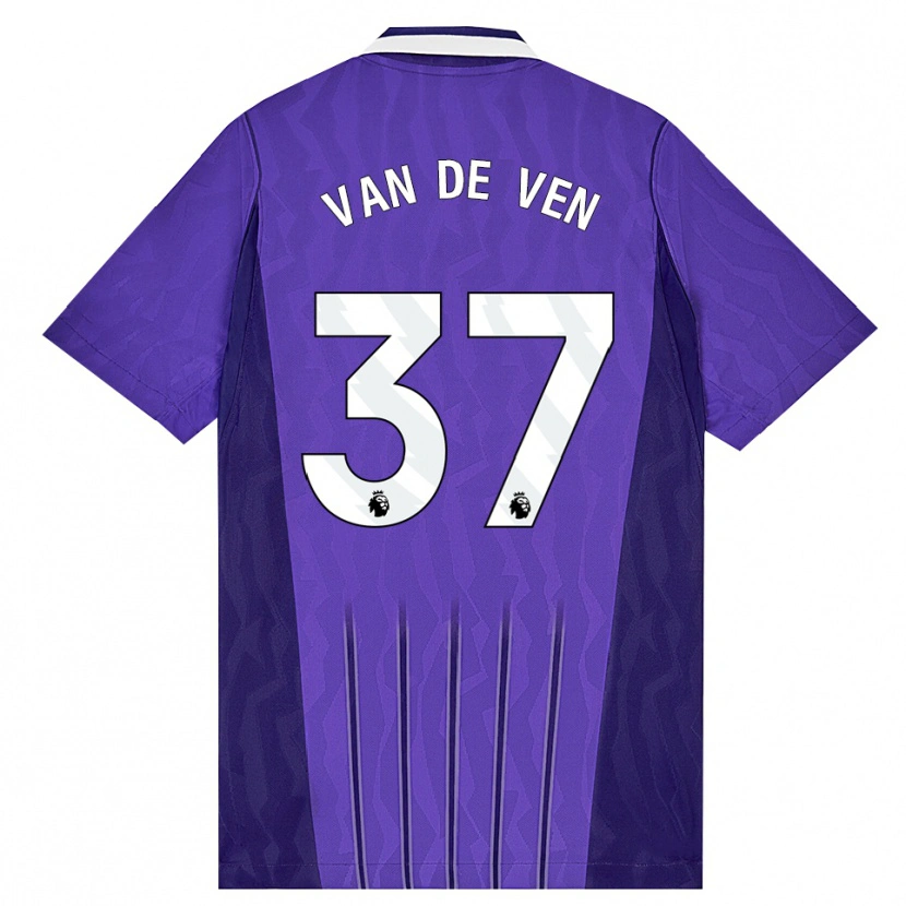 Danxen Homme Maillot Micky Van De Ven #37 Violet Blanc Troisieme 2026/27 T-Shirt