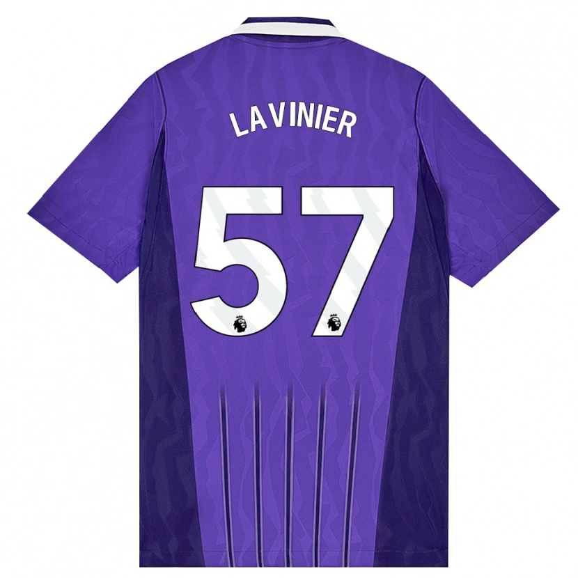 Danxen Homme Maillot Marcel Lavinier #57 Violet Blanc Troisieme 2026/27 T-Shirt