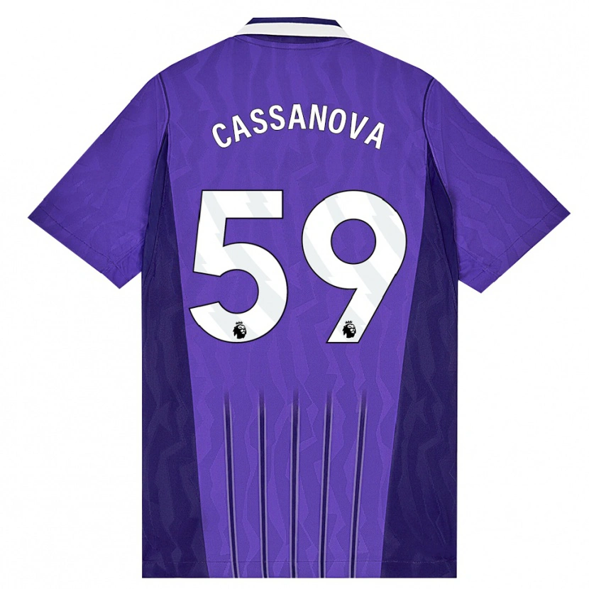 Danxen Homme Maillot Dante Cassanova #59 Violet Blanc Troisieme 2026/27 T-Shirt