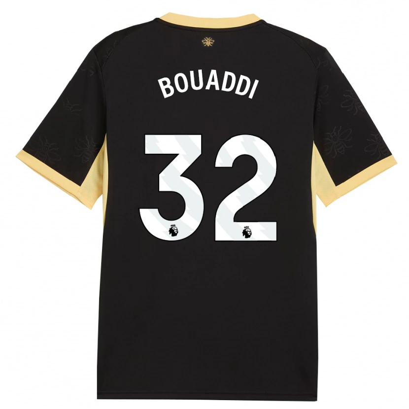 Danxen Homme Maillot Ayyoub Bouaddi #32 Noir Jaune Tenues Extérieur 2026/27 T-Shirt