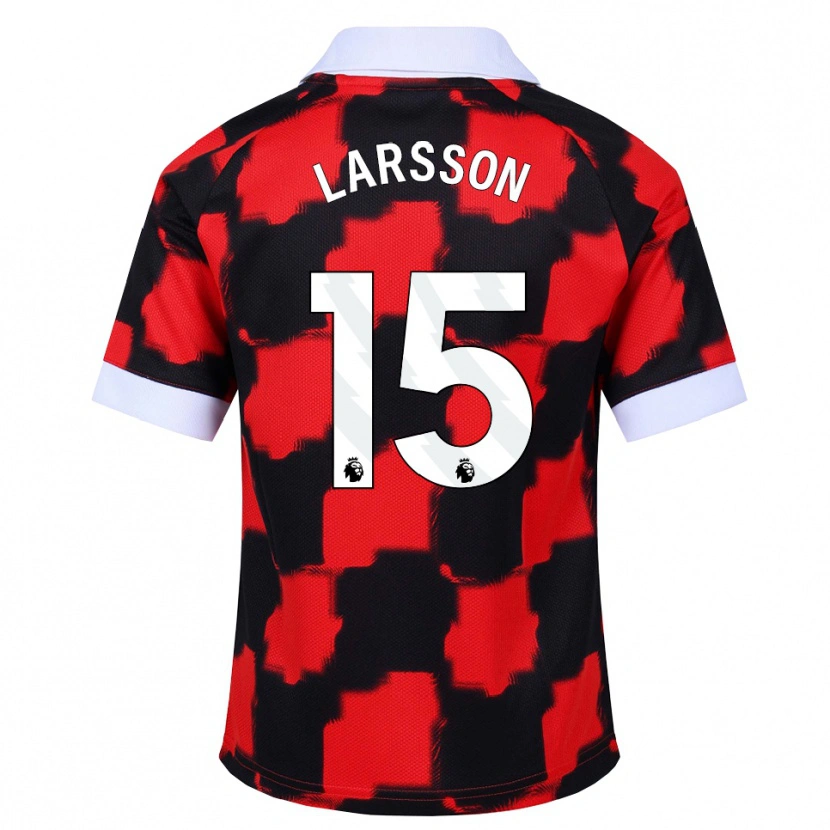 Danxen Homme Maillot Hugo Larsson #15 Rouge Blanc Noir Tenues Extérieur 2026/27 T-Shirt