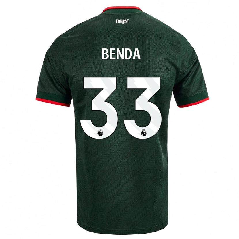 Danxen Homme Maillot Steven Benda #33 Vert Foncé Rouge Tenues Extérieur 2026/27 T-Shirt