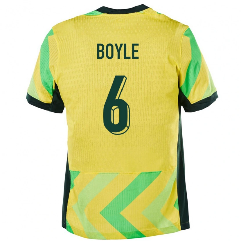 Danxen Enfant Maillot Australie Martin Boyle #6 Doré Tenues Domicile 24-26 T-Shirt