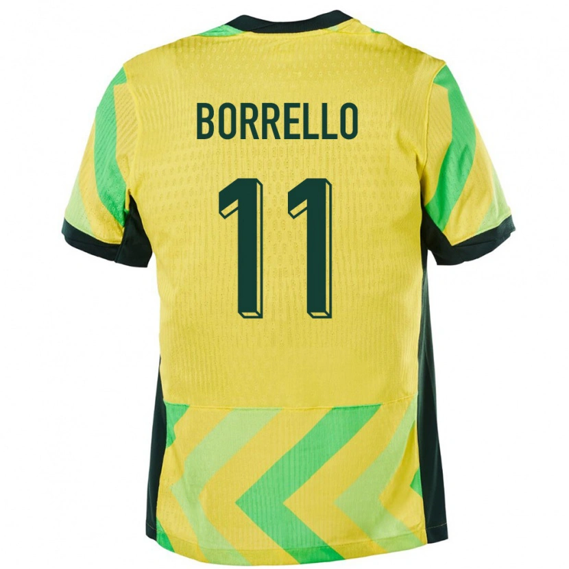 Danxen Enfant Maillot Australie Brandon Borrello #11 Doré Tenues Domicile 24-26 T-Shirt