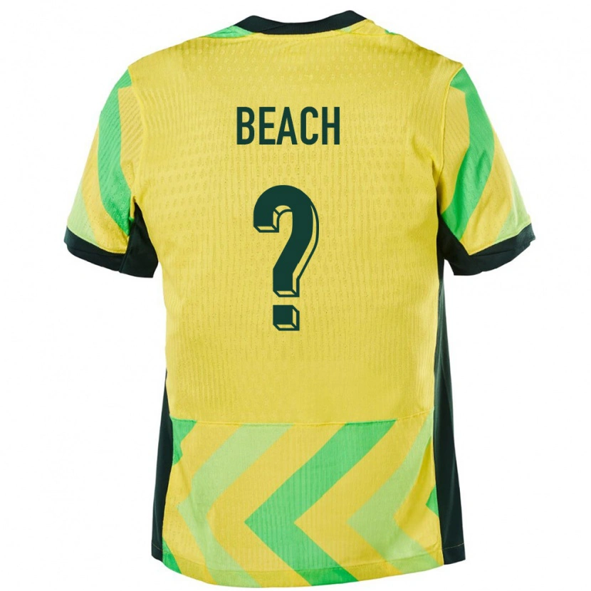 Danxen Enfant Maillot Australie Patrick Beach #0 Doré Tenues Domicile 24-26 T-Shirt