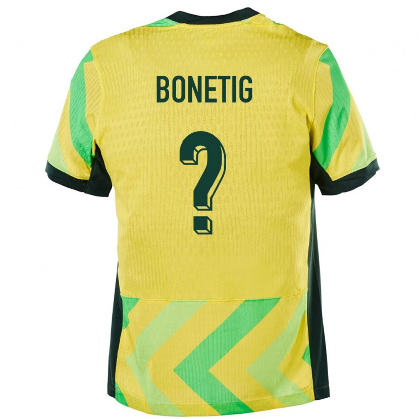 Danxen Enfant Maillot Australie Liam Bonetig #0 Doré Tenues Domicile 24-26 T-Shirt