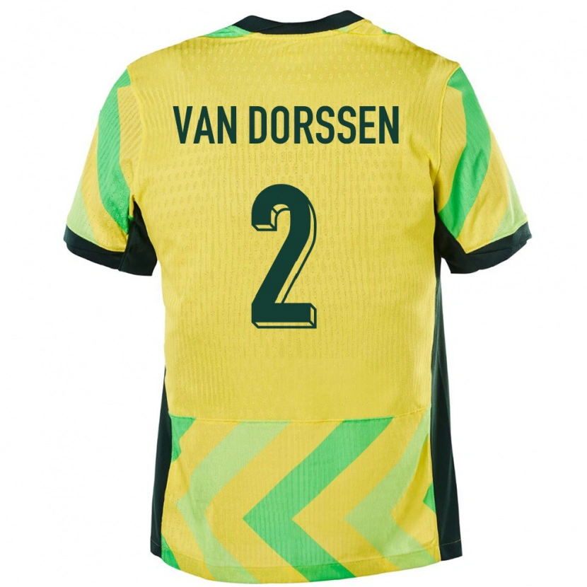 Danxen Enfant Maillot Australie Ben Van Dorssen #2 Doré Tenues Domicile 24-26 T-Shirt