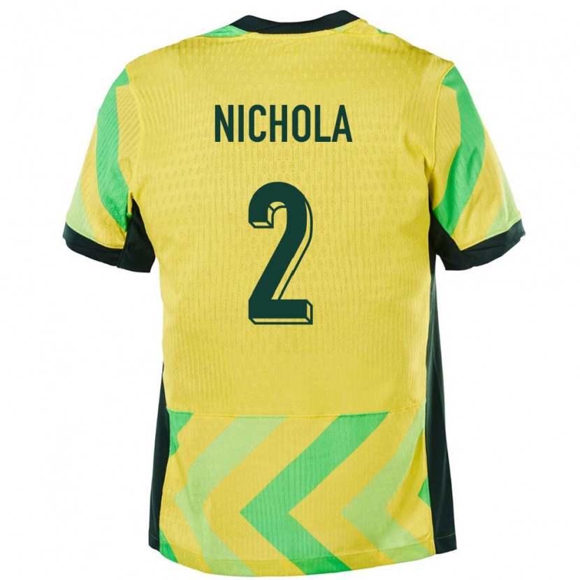 Danxen Enfant Maillot Australie Malual Nichola #2 Doré Tenues Domicile 24-26 T-Shirt
