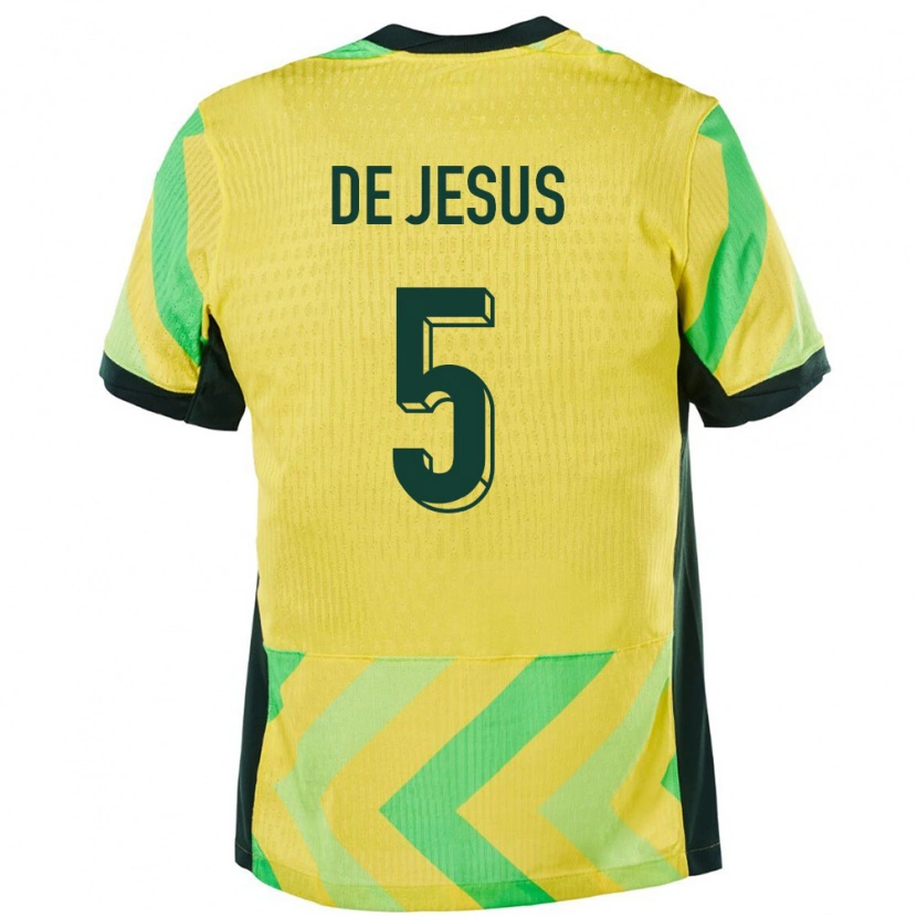 Danxen Enfant Maillot Australie Zac De Jesus #5 Doré Tenues Domicile 24-26 T-Shirt