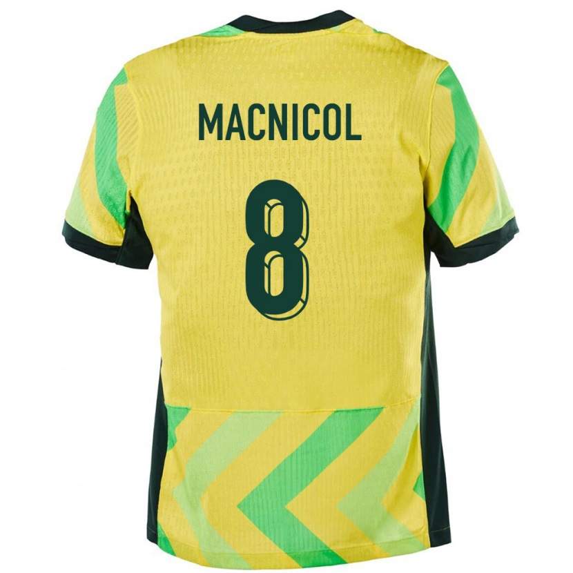 Danxen Enfant Maillot Australie Quinn Macnicol #8 Doré Tenues Domicile 24-26 T-Shirt