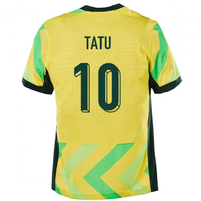 Danxen Enfant Maillot Australie Amlani Tatu #10 Doré Tenues Domicile 24-26 T-Shirt