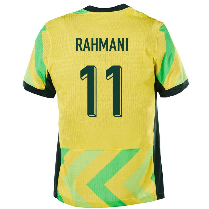 Danxen Enfant Maillot Australie Kavian Rahmani #11 Doré Tenues Domicile 24-26 T-Shirt