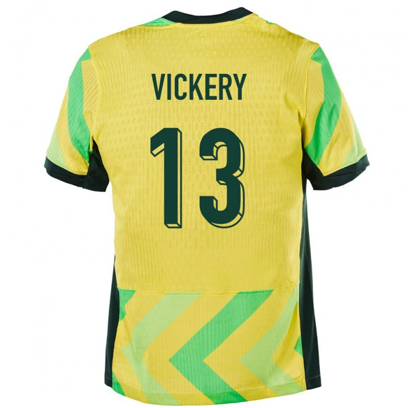 Danxen Enfant Maillot Australie Luke Vickery #13 Doré Tenues Domicile 24-26 T-Shirt