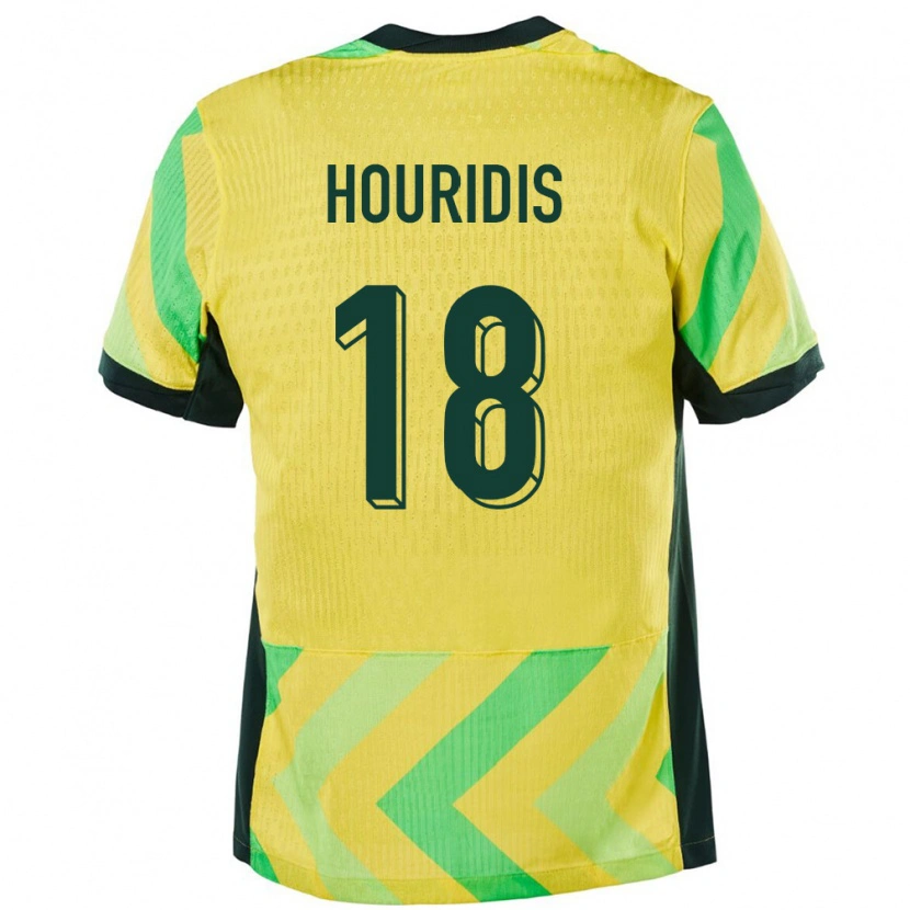 Danxen Enfant Maillot Australie James Houridis #18 Doré Tenues Domicile 24-26 T-Shirt