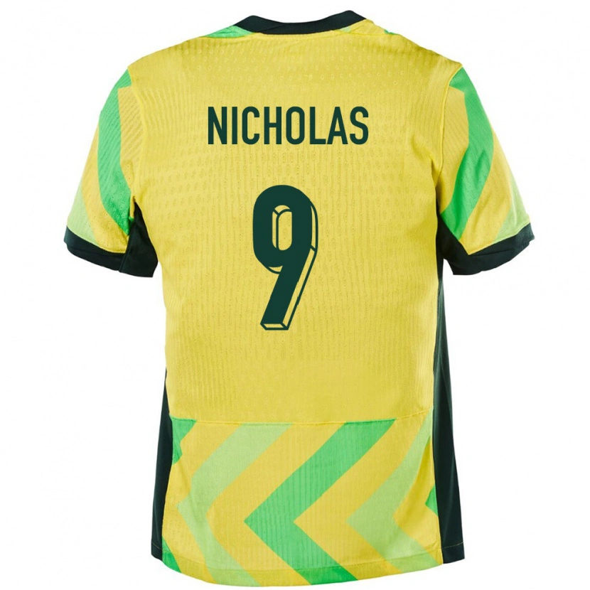 Danxen Enfant Maillot Australie Nicholas Dagostino #9 Doré Tenues Domicile 24-26 T-Shirt